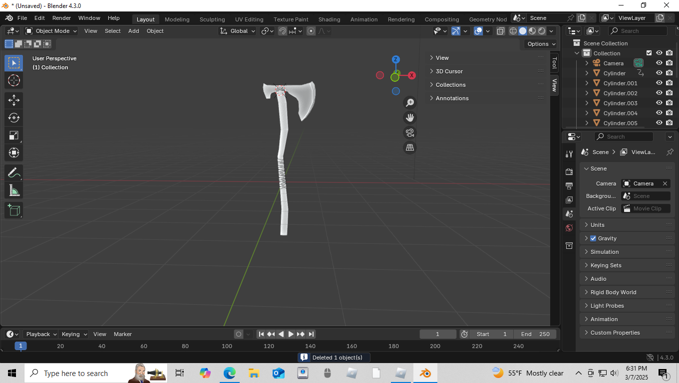 God of War-style axe model