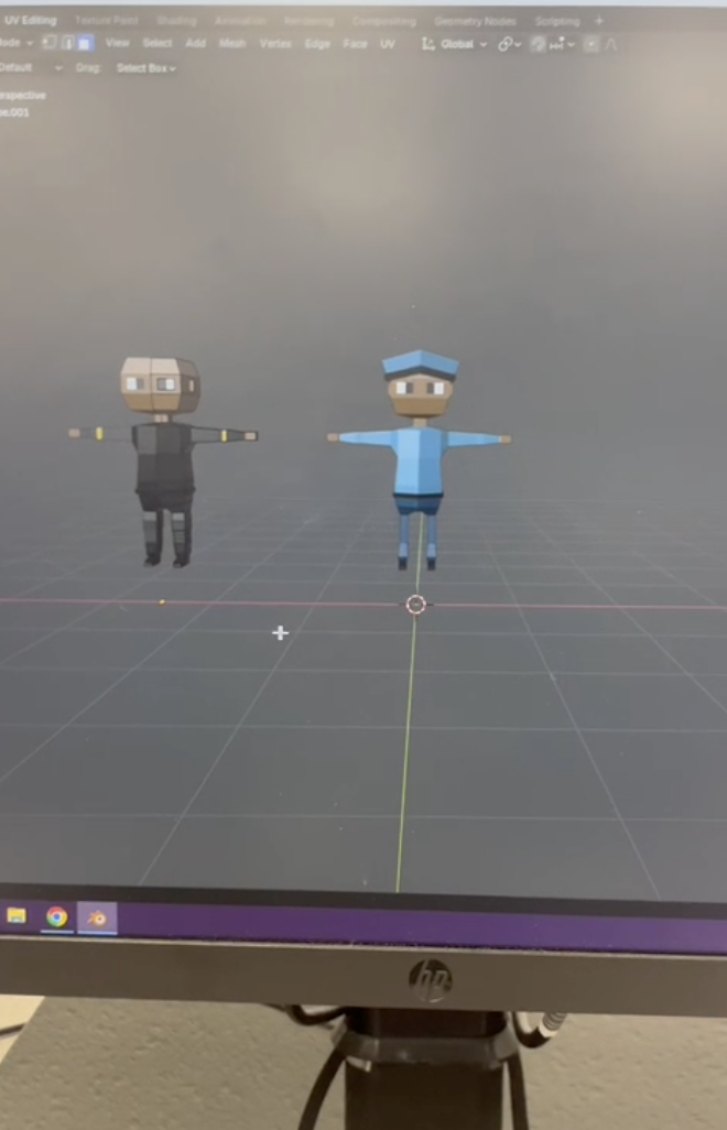 Low poly police and robber models